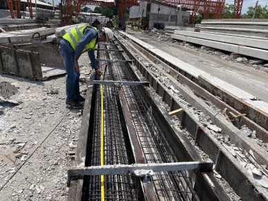ตรวจเหล็กและเทคอนกรีต เสาเข็ม 0.40×0.40x40m.(6ต้น) No.826-831กม.0+385
