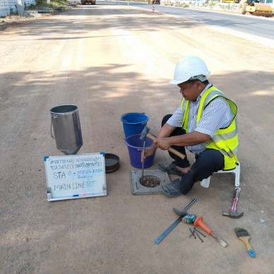 งานทดสอบ Field Density Test งานหินคลุก กม.0+000 – 0+400 ปจ.4025 RT