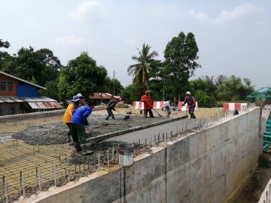 ตรวจสอบงานเทคอนกรีตพื้น Approach Slab ฝ้งปลายโครงการฯสะพานข้ามแม่น้ำปราจีนบุรี RT กม.1+875